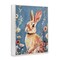 Stupell Industries Whimsical Rabbit on Blue Framed Giclee, design by Sara Culpepper